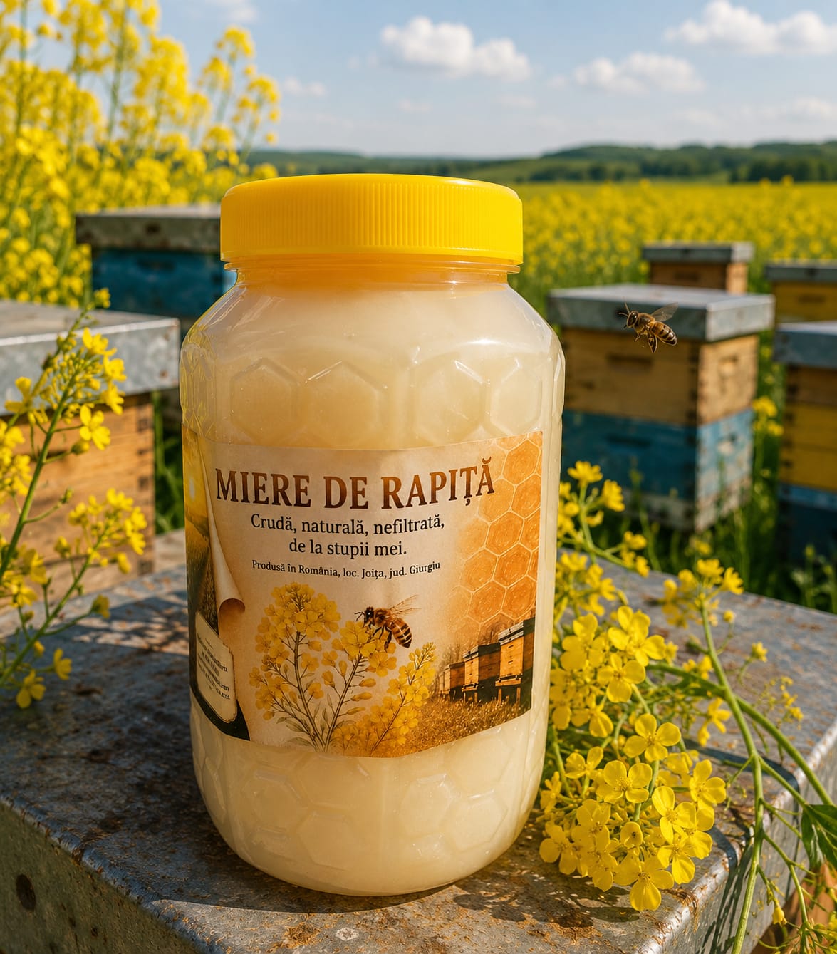 MIERE DE RAPITA INTEGRALA NATURALA RAW TAXE POSTALE GRATIS CU POSTA ROMANA DE LA 6KG