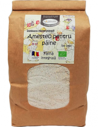 Făină integrală ecologică amestec pentru pâine BioFarmLand 1kg