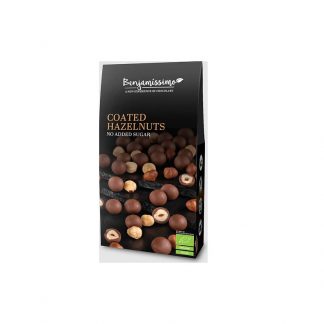 Alune de padure invelite in ciocolata cu praline, bio, 60g, Benjamissimo