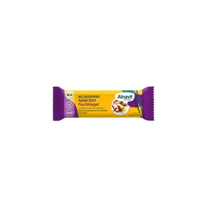 Baton cu mere si scortisoara fara gluten, bio, 40g Alnavit