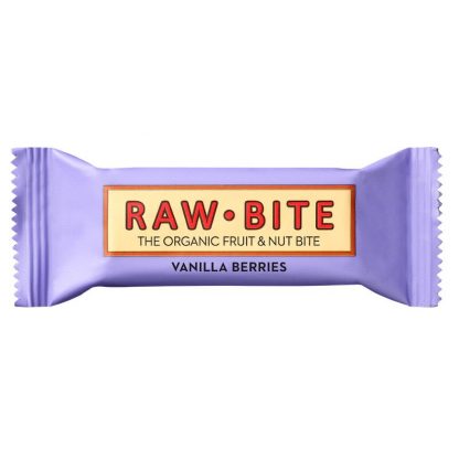 BATON FARA GLUTEN, FARA ZAHAR, VANILLA BERRIES - FRUCTE DE PADURE SI VANILIE, BIO, 50G, RAW BITE