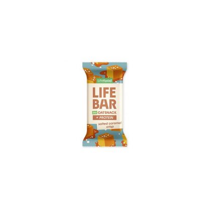Baton proteic de ovaz cu caramel sarat, bio, 40g, Lifebar