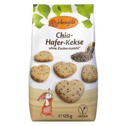 Biscuiti cu chia si ovaz, 125g, Birkengold