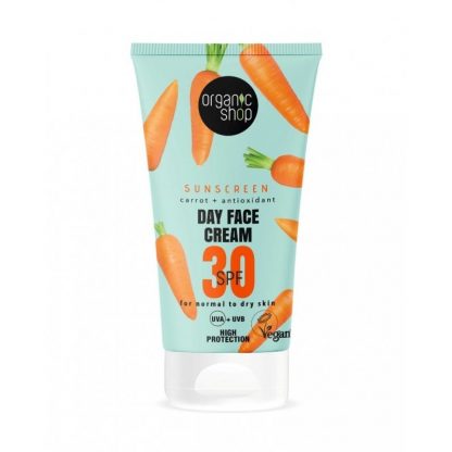 Crema protectie solara ten normal sau uscat, SPF 30 UVA - UVB, 50ml - Organic Shop