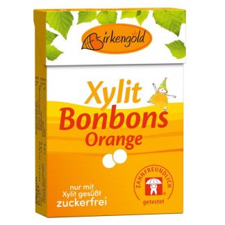 Drajeuri cu xylitol si portocale, 30g, Birkengold