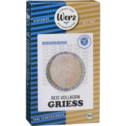 Gris integral din orez, fara gluten, bio, 250g, Werz