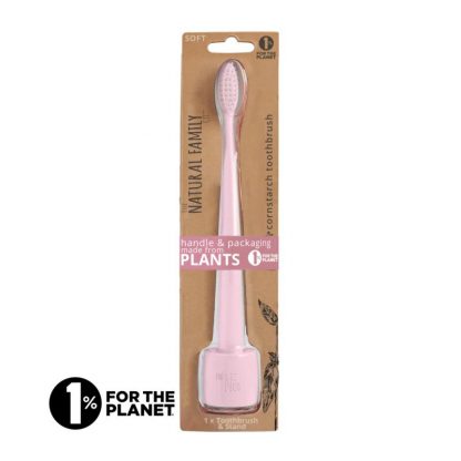 Periuta de dinti biodegradabila cu suport, Rose Quartz, Jack n' Jill