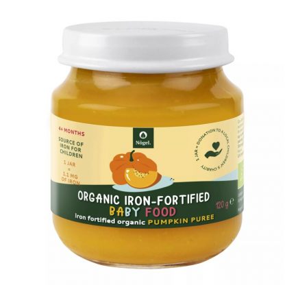Piure de Dovleac Bio cu Adaos de Fier Organic, 4+ Luni, 120 g, Nôgel
