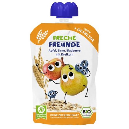Piure de mere, pere, afine si spelta, bio, 100g, Erdbar