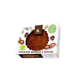 Prajitura vegana cu ciocolata si arahide, fara zahar adaugat, 150g, Ambrozia