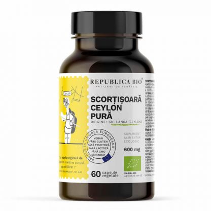 Scortisoara Ceylon pura, ecologica, 60 capsule, Republica BIO