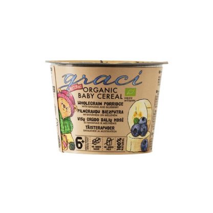 TERCI PENTRU BEBELUSI DIN CEREALE INTEGRALE CU BANANE SI AFINE 6+, BIO, 20G, GRACI LABORATORIES