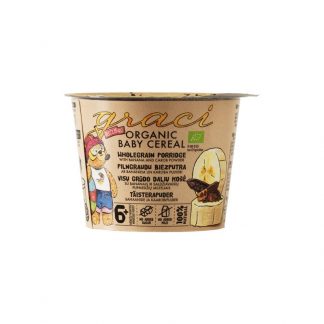 TERCI PENTRU BEBELUSI DIN CEREALE INTEGRALE CU BANANE SI CAROB 6+, BIO, 20G, GRACI LABORATORIES