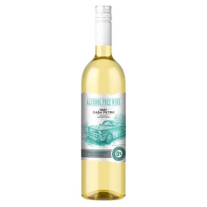 Vin alb demidulce, fara alcool, Chardonnay, 750ml, Casa Petru