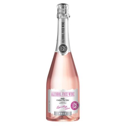 Vin spumant demisec rose, fara alcool, Rosé, 750ml, Casa Petru